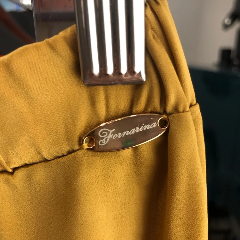 FORNARINA Gold/Mustard Yellow Women’s Flowy Polyester Maxi Skirt (M) - Picture 2 of 8